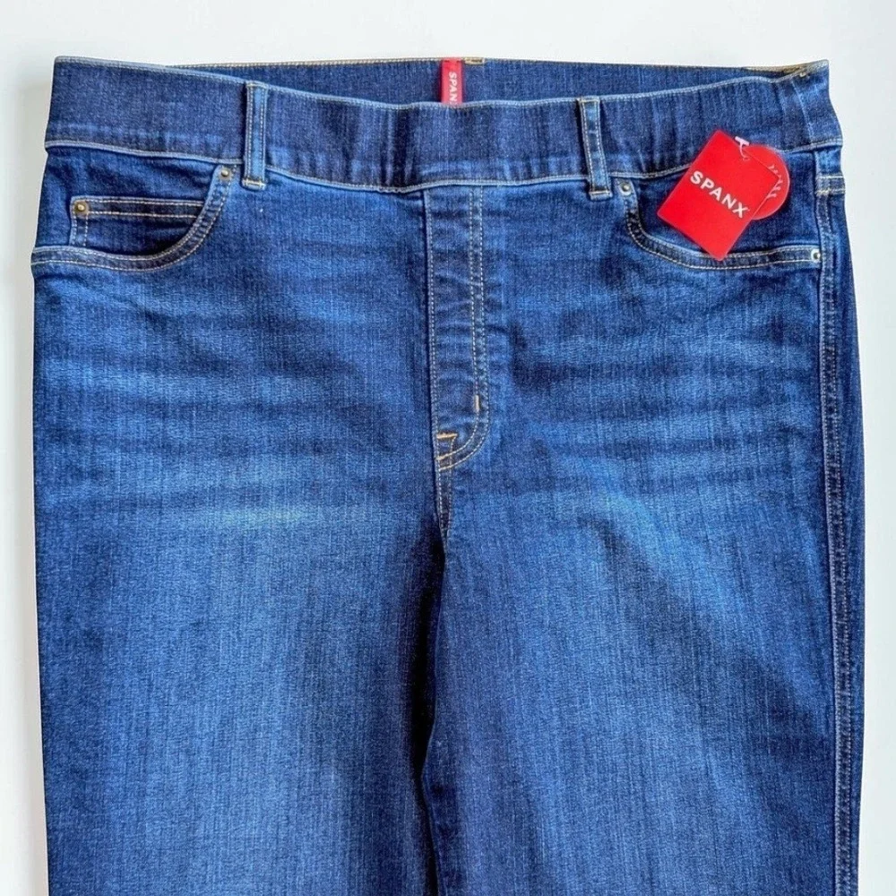 SPANX Pull On Flare Jeans High Rise Dark Wash XL NWT